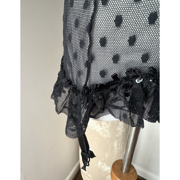 Victoria's Secret 2006 Sexy Little Things Chemise Lingerie 36C Black Polka Dot - Picture 4 of 8